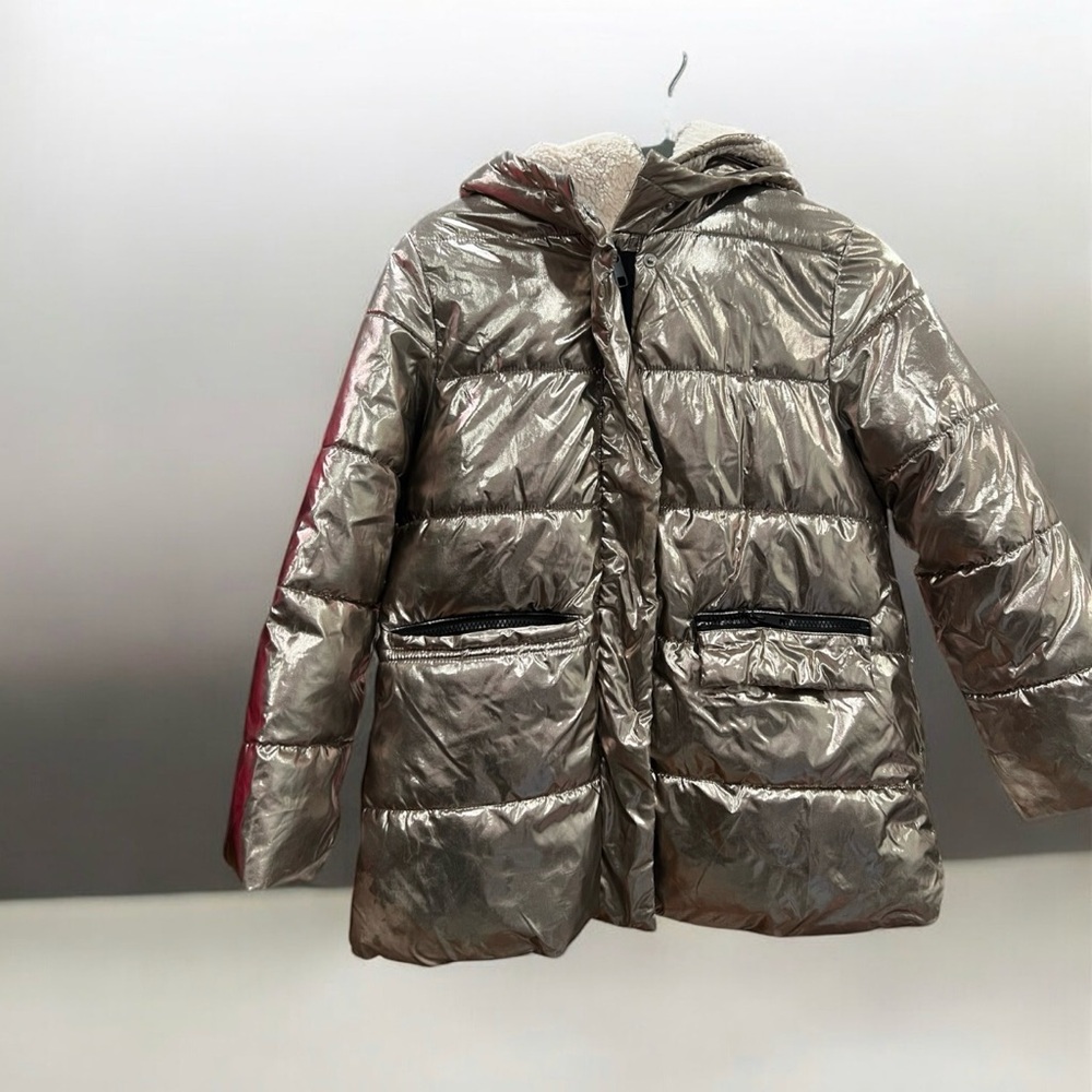 Zara Puffer demi-season Jacket - Gold Shine - Girls Size 10 cm 140